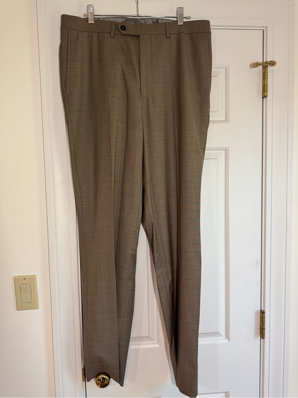 Daniel Cremieux Olive-Taupe Tailored Straight-Leg Trousers